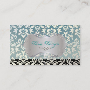 PixDezines Haute Coutour Damask, Faux Pearl Visitkort