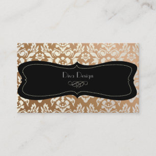 PixDezines Haute Coutour Damask, Faux Pearl Visitkort