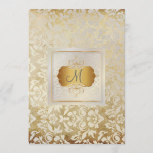 PixDezines Haute Couture Damask, Vintage+Pearl Inbjudningar