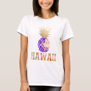 PixDezines Hawaii, Aloha ananas/Fauxguld Tee