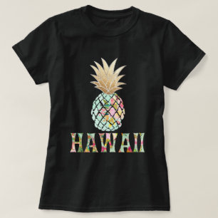 PixDezines Hawaii, Aloha Pineapple/Faux Guld Tröja