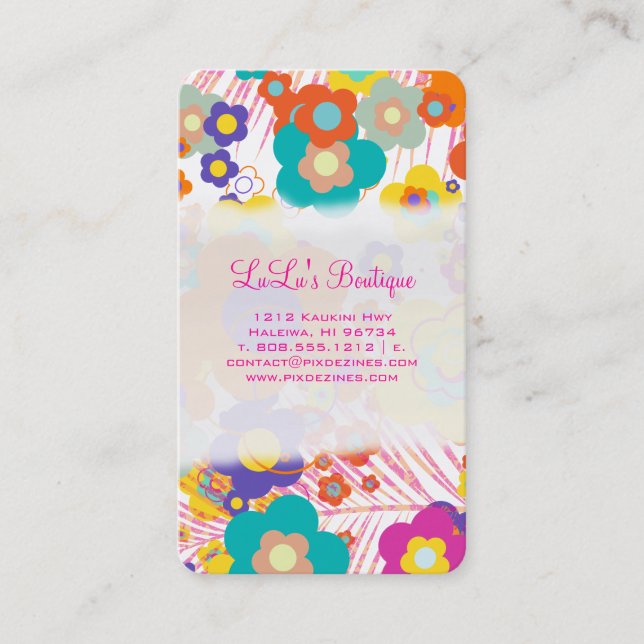 PixDezines Hawaii Mod Daisies Visitkort (Framsida)