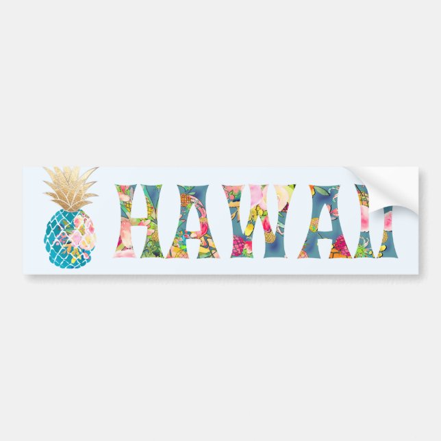 PixDezines Hawaii Pineapple Bildekal (Framsidan)