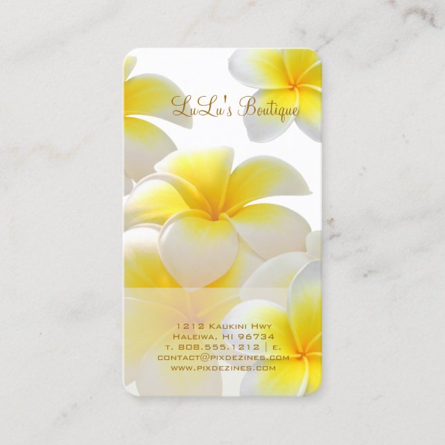 PixDezines Hawaii Plumeria Visitkort (Framsida)