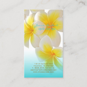 PixDezines Hawaii Plumeria Visitkort
