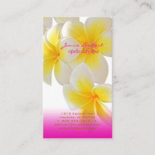 PixDezines Hawaii Plumeria Visitkort