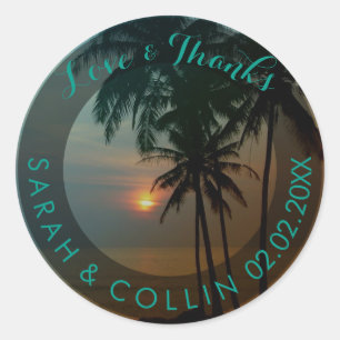 PixDezines hawaii sunset Runt Klistermärke