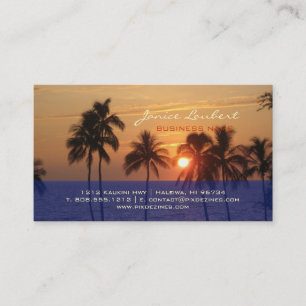 PixDezines Hawaiian Beach Sunset Visitkort