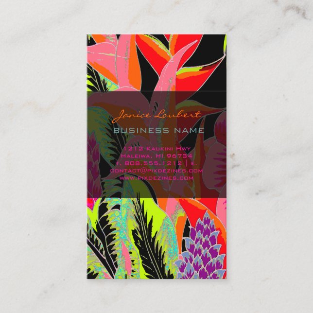 PixDezines Hawaiian Jungle 3 - anpassningsbarnas b Visitkort (Framsida)