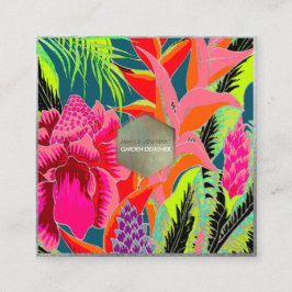 PixDezines Hawaiian Jungle 3 - DIY Background Fyrkantigt Visitkort