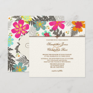 PixDezines Hawaiian Jungle/DIY Färg/Felt Ecru Inbjudningar