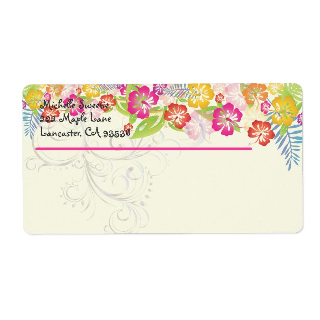 PixDezines Hawaiian Leis of Hibiscus/DIY färg Fraktsedel (Framsidan)