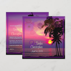 PixDezines Hawaiian Sunset Beach /Luau Inbjudningar