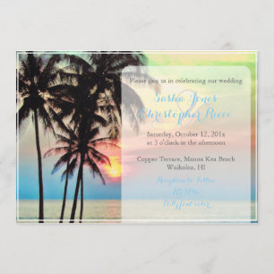 PixDezines hawaiian sunset strand/fantasy Inbjudningar