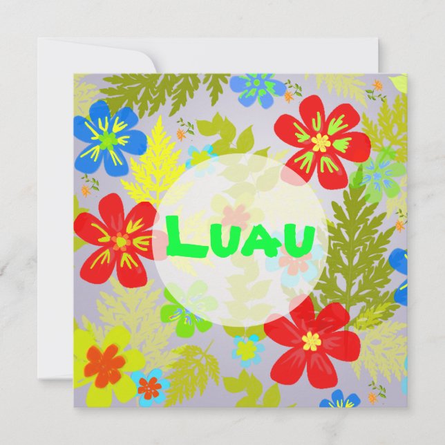 PixDezines hawaiiansk djungel/DIY bakgrundsfärg Inbjudningar (Framsida)