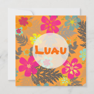 PixDezines hawaiiansk djungel/DIY bakgrundsfärg Inbjudningar
