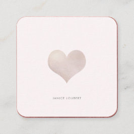 PixDezines Heart| Faux Metallic Square Busi Fyrkantigt Visitkort
