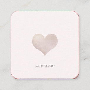 PixDezines Heart Faux Metallic Square Busi Fyrkantigt Visitkort
