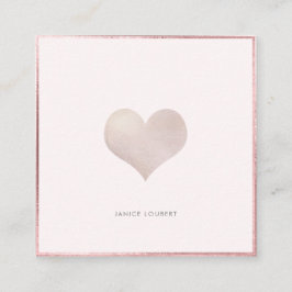 PixDezines Heart| Faux Metallisk Fyrkantigt Visitkort