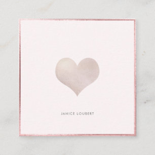 PixDezines Heart Faux Metallisk Fyrkantigt Visitkort