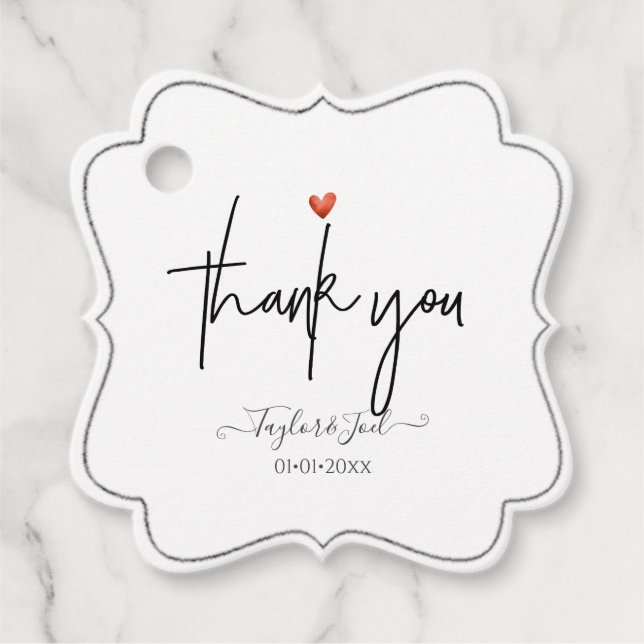 PixDezines Heart-Tacken Namnteckning skript Gåvor Etiketter (Framsida)