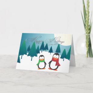 PixDezines-Helgdagskort, penguiner Helgkort
