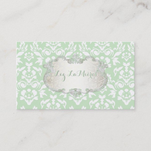 PixDezines hemute coutour Damask/DIY-bakgrund Visitkort (Framsida)