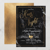 PixDezines Hens Night Faux Guld-skript+Marble