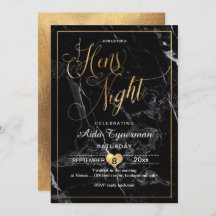 PixDezines Hens Night Faux Guld-skript+Marble