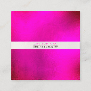 PixDezines-Hett+Flashy-Rosa, Pearly White Fyrkantigt Visitkort