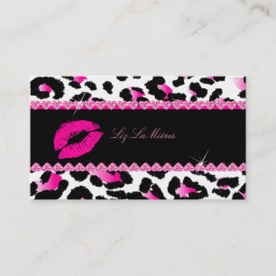 PixDezines hett läppar+sassy Leopard Visitkort
