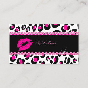 PixDezines hett läppar+sassy leopard Visitkort