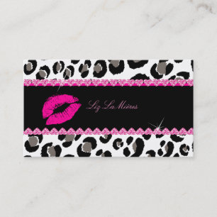 PixDezines hett läppar+sassy leopard Visitkort