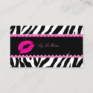 PixDezines hett läppar+sassy zebra Visitkort