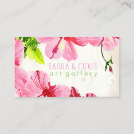 PixDezines hibiscus/digital vattenfärg/åldras papp Visitkort