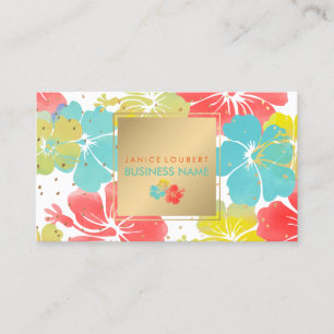 PixDezines Hibiscus/Guld Specks/DIY Background Visitkort