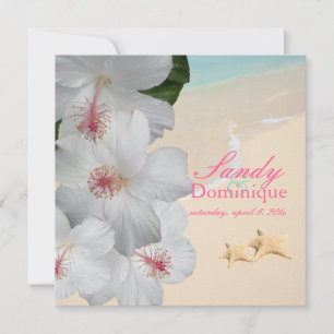 PixDezines Hibiscus Lei/strand/tropiska bröllop Inbjudningar