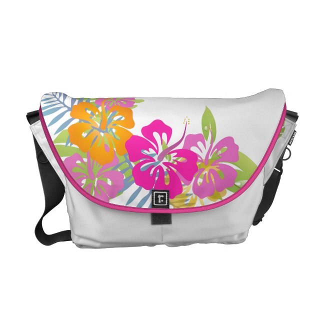 PixDezines hibiscus leis/Diy background färg Messenger Bag (Framsidan)
