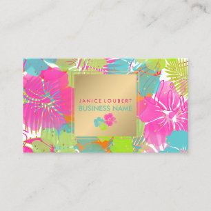 PixDezines hibiscus/regnskog/DIY-bakgrund Visitkort