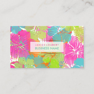 PixDezines hibiscus/regnskog/DIY-bakgrund Visitkort