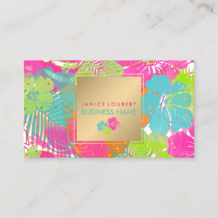 PixDezines hibiscus/regnskog/DIY-bakgrund Visitkort