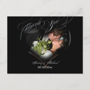 PixDezines Hjärtformad bildram/Bridal tackkort Vykort