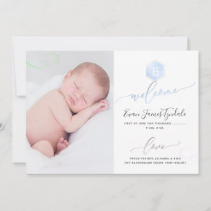 PixDezines Honeycomb Birth Notice, Boy Meddelande