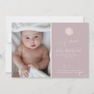 PixDezines Honeycomb Birth Notice, Girl Meddelande