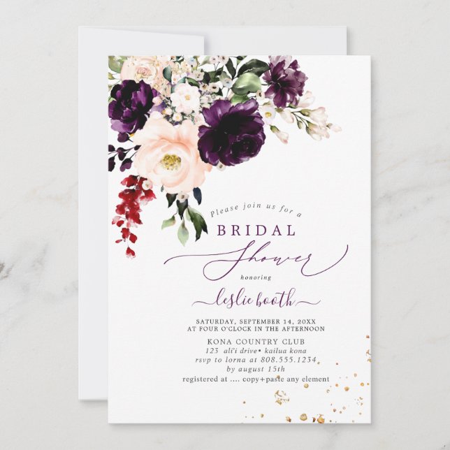 PixDezines  höstväxt H2 Blommor Inbjudningar (Framsida)