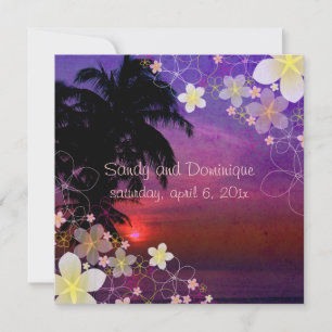 PixDezines hula dröm/plumeria/strand/tropiska Inbjudningar
