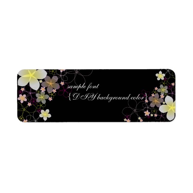 PixDezines hula måne/plumeria/diy bakgrund färg Returadress Etikett (Framsidan)