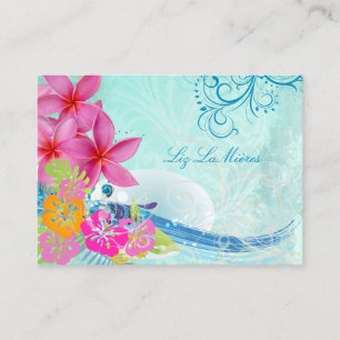 PixDezines HULA VINKARARE/PLUMERIA/HIBISCUS Visitkort