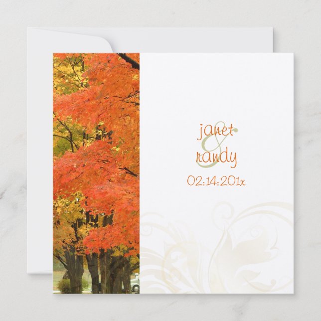 PixDezines i skogen, höstbröllop/DIY-event Inbjudningar (Framsida)