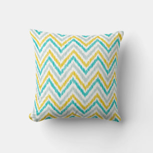 PixDezines ikat-chevron/diy bakgrundsfärg Kudde
